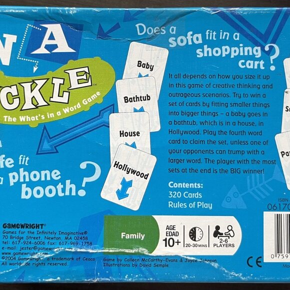 In A Pickle Game 2004 Gamewright The What's in a Word Family Game Card - Picture 2 of 4
